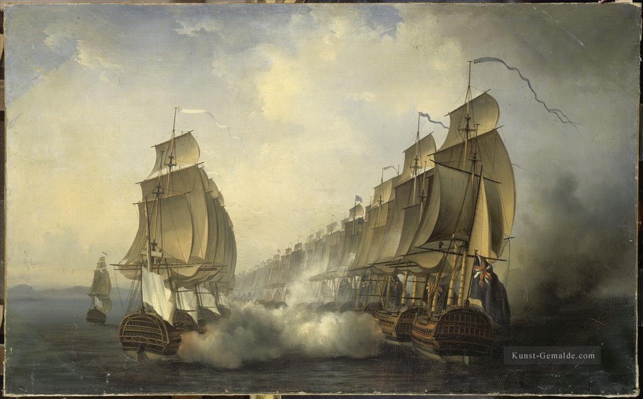 Kampf Marine en rade de Gondelour 1783 Seeschlachten Ölgemälde